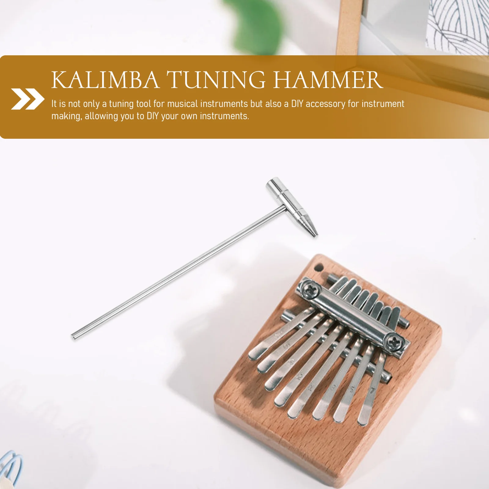 

Thumb Piano Tuning Hammer Long Handle Precision Tool for Kalimba Maintenance and Percussion Instrument Adjustment
