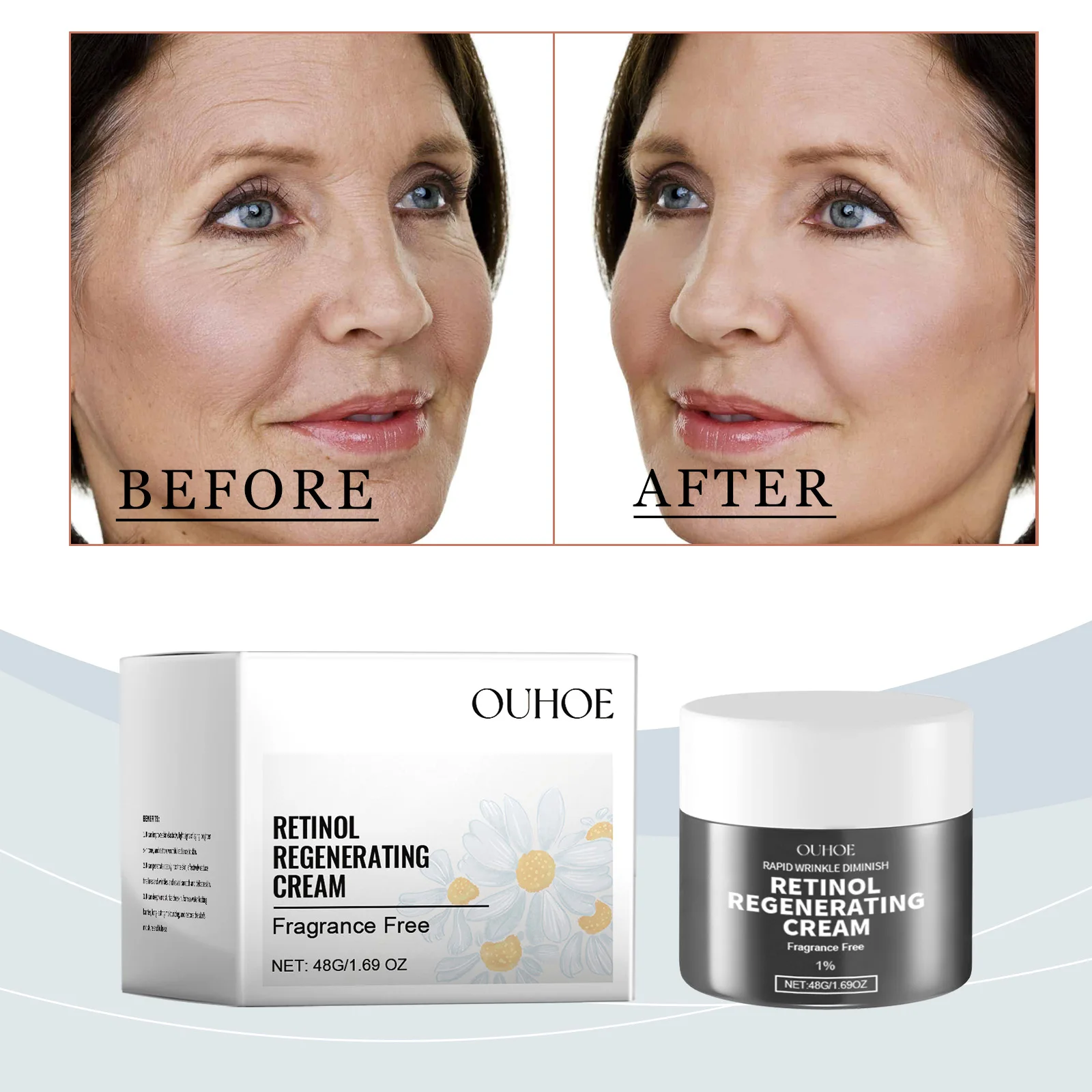 

OUHOE Retinol Cream Improves Skin Elasticity, Hydrates and Nourishes Delicate Skin Care Cream Soothes Skin and Fades Fine Lines