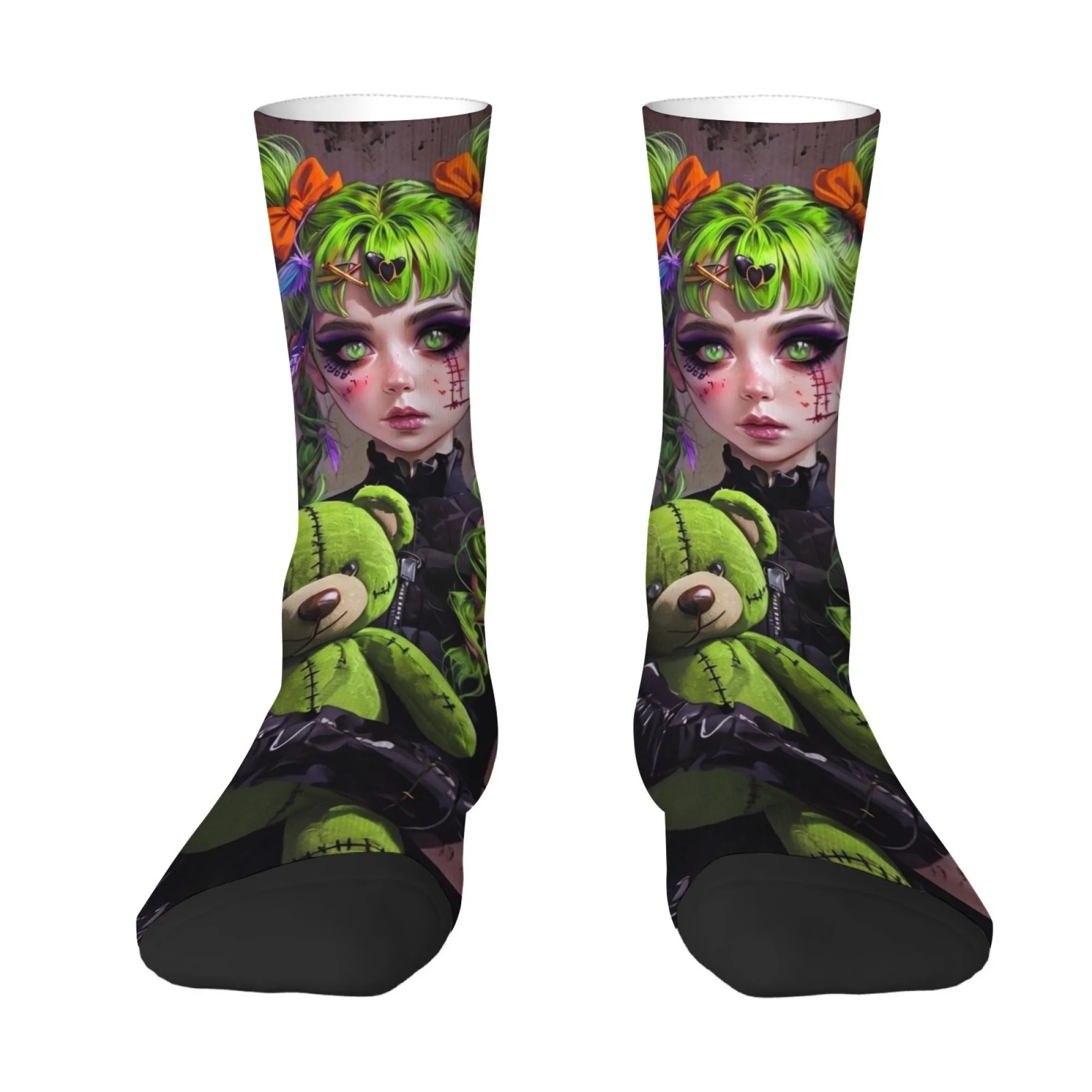 Street Retro Cartoon Girl Print Men's Socks Non-slip Soft Comfortable Socks Outdoor Novelty Quirky Harajuku Happy Socks Gift