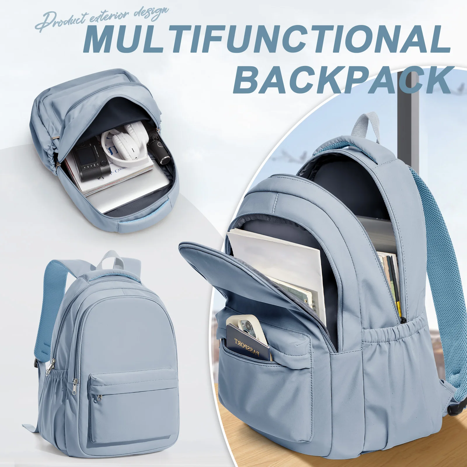 

Large Capacity Backpack for Girls Boys - Durable Nylon, Lightweight for High School, College Travel, Middle Teen School Backpack