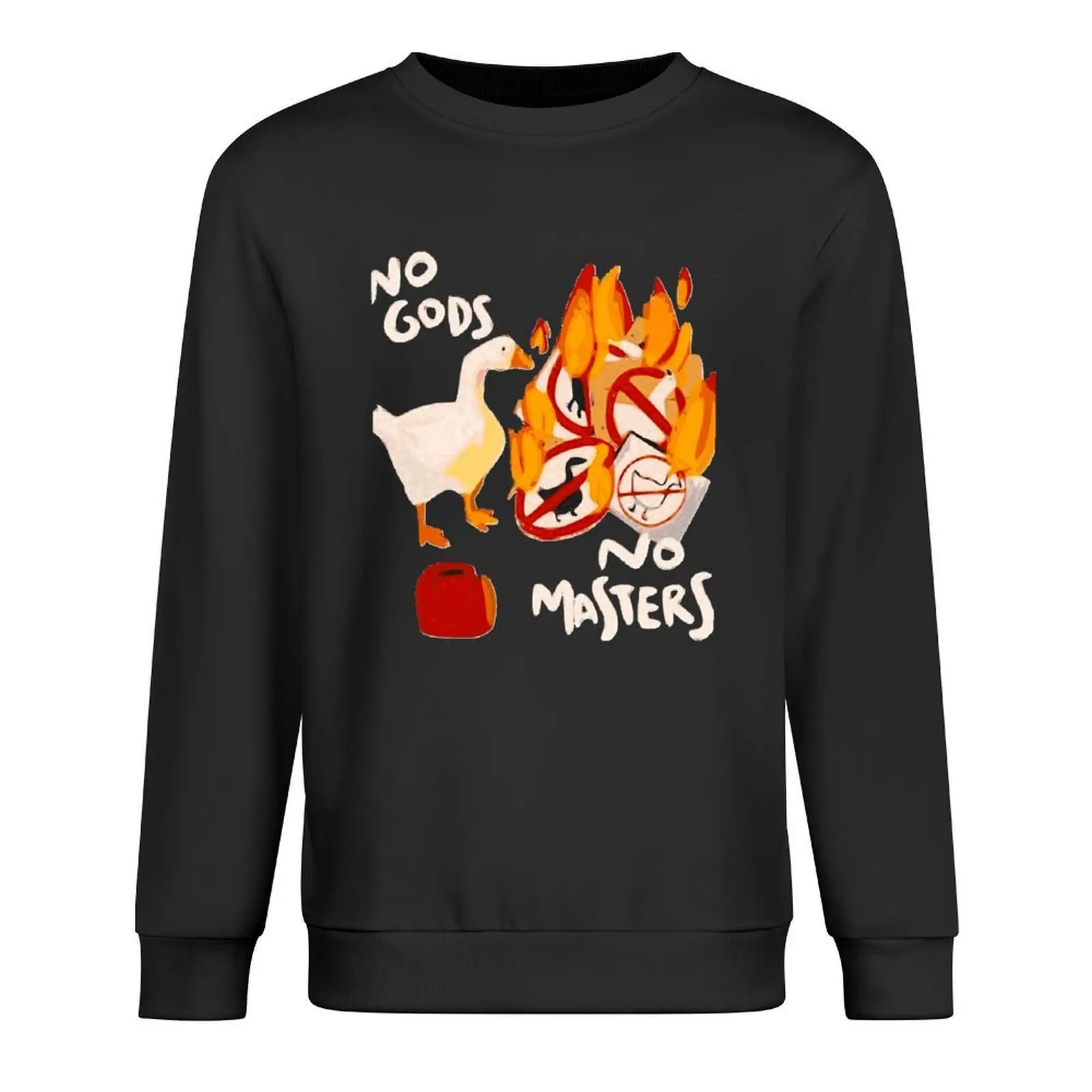 

Untitled Goose Game Meme T-ShirtUntitled Goose Game - No God, No Masters Pullover men's winter sweater autumn new in sweatshirts