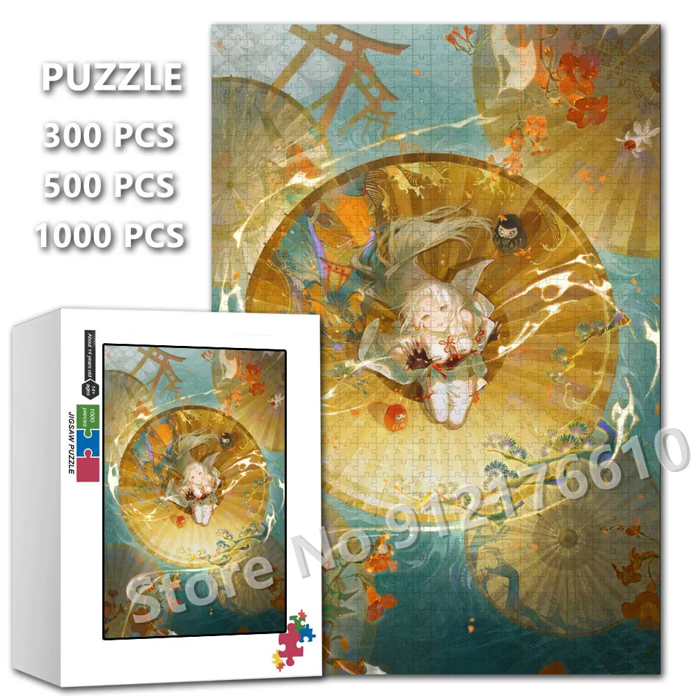 Cartoon Beauty Girl Puzzle fai da te per adulti 300/500/1000 Pcs Anime Game Video Print Puzzle giocattoli educativi per la famiglia regali