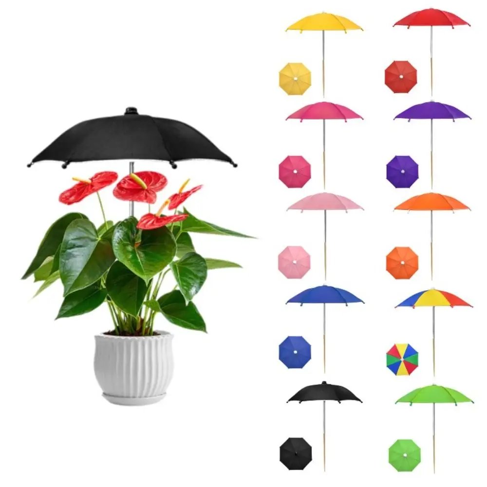 Windproof Patio Plant Umbrella Sun Protection Silver Shade Plant Shade Umbrella UV Protection Mini Plant Umbrellas Plant