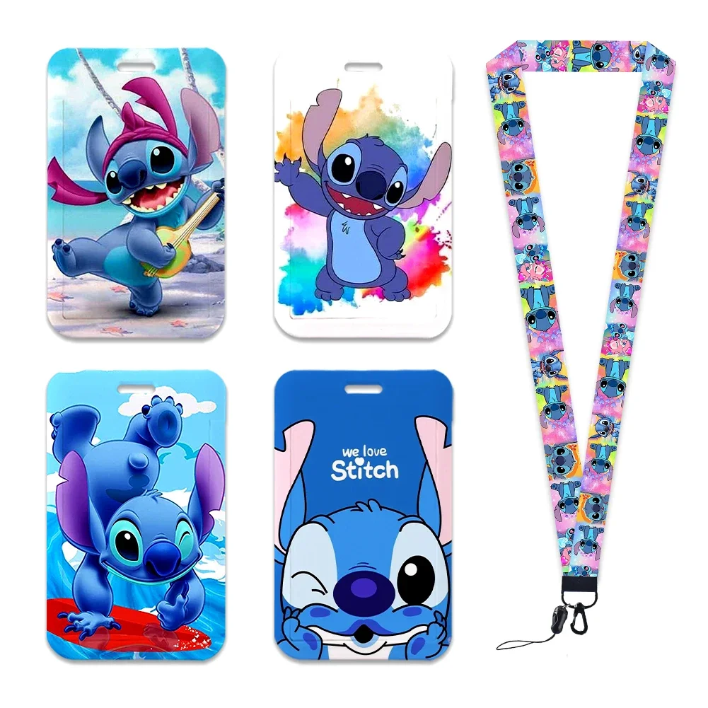 Disney Stitch Lan yards Halsband Lan yards ID Abzeichen halter Schlüssel bund Schlüssel halter hängen Seil Schlüssel ringe Zubehör Geschenke