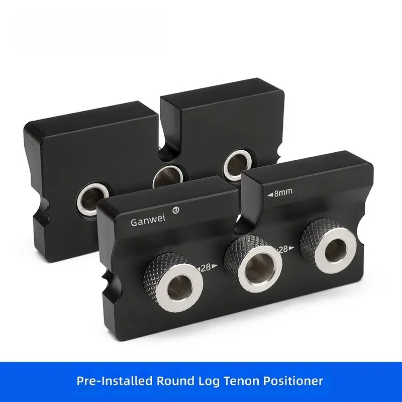 3 in 1 Embedded Woodworking Connector Round Tenon Punching Positioner 2 in 1 Falcon Joint Locator Tool for Furniture Assembly