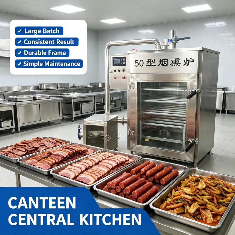 Industrial Smokehouse 50‑200kg Batch Processing Oven Uniform Heating for Meat Food Production Workshop Customized