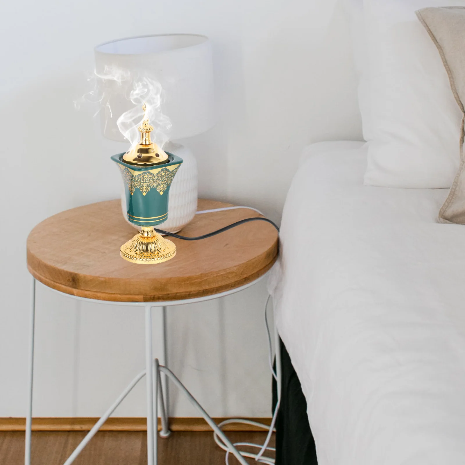 

Electric Incense Burner Ceramic Iron Material Unique Censer Diffuser Frankincense Holder Decorative Aroma Burner Reusable Retro