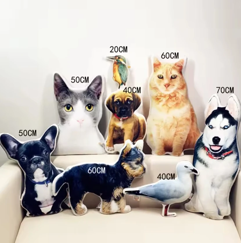 Photo Customization DIY Dog Cushion Pet  Pillow Dolls Stuffed Animal Cat Pillow Sofa Car Decorative Valentine's Day Gift