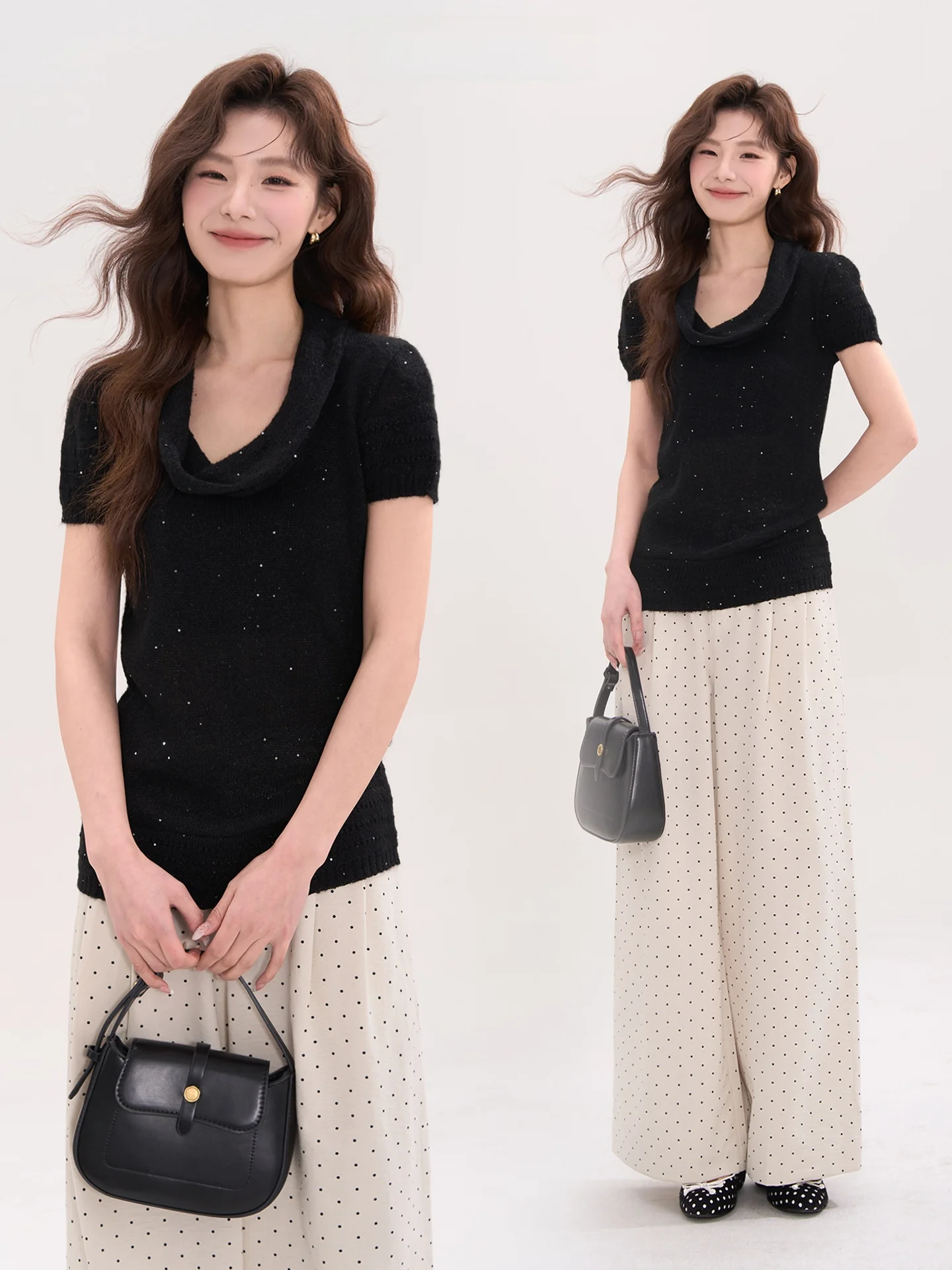 

Женский облегающий топ из смесовой шерсти Heme 0 с яркими пайетками, вязаный, для демонстрации витрине, весна-лето, модный повседневный топ