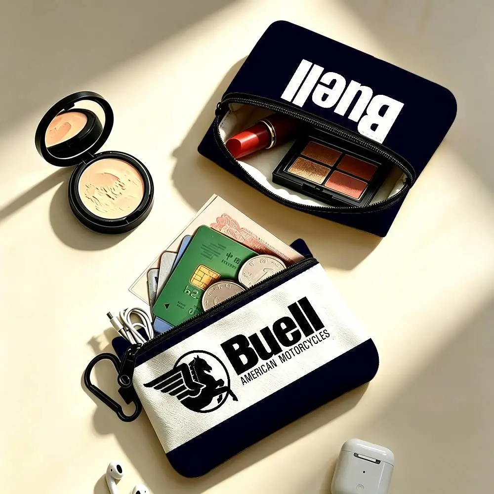 Buells Portable Oxford Fabric Mini Wallet Carabiner Design Small Coin Bag For Cards Keys Earphones