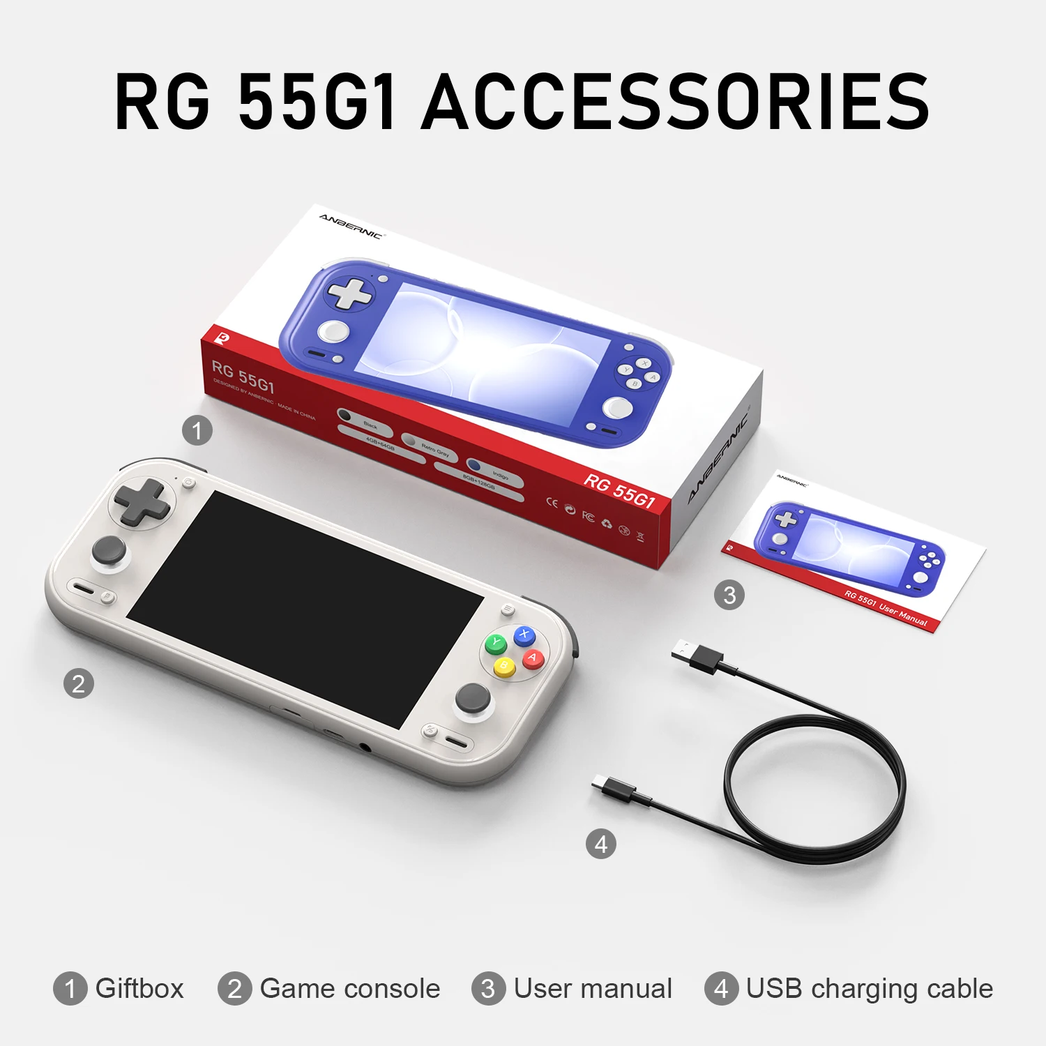 Anbernic RG 55G1 Retro-Handheld-Spielkonsole 5,5" IPS Android 6000mAh 3D Hall-Joystick-Auslöser AI WiFi RG55G1 Videospiel-Player – Detail 15
