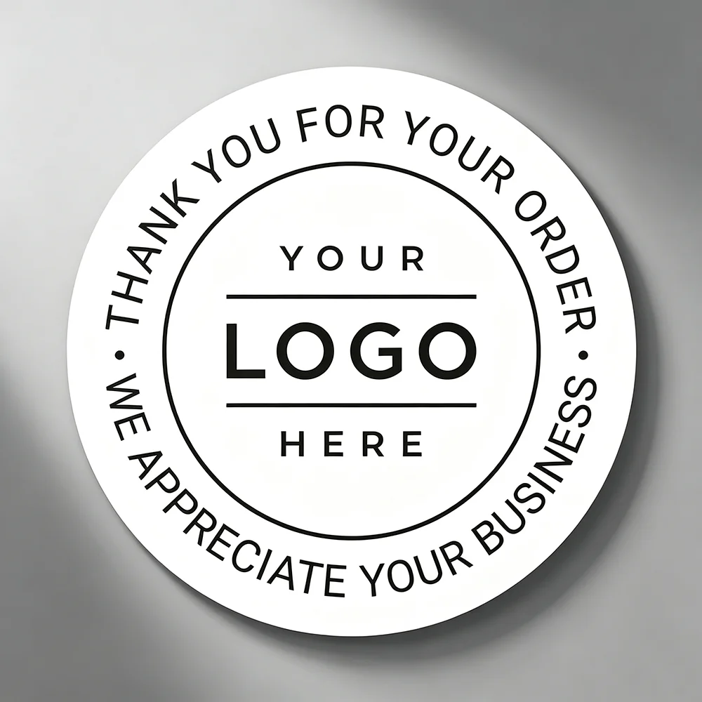 Personalized Round Stickers - Tailored Designs Business Anniversaries & Gift Wrapping White/Transparent Waterproof Sticker