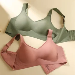 High-quality Large Size Soft Support Push-up Bra for Women Seamless One-piece Wire-free Adjustable Sports Back Thin Bra