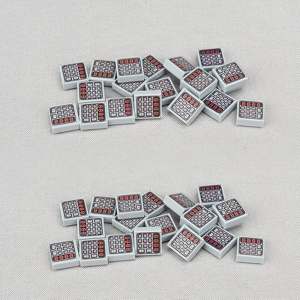 MOC 10 Uds. Teclado Digital impreso 3070 patrón de botón rojo bloques de construcción máquina de vehículo accesorios compatibles juguetes para niños