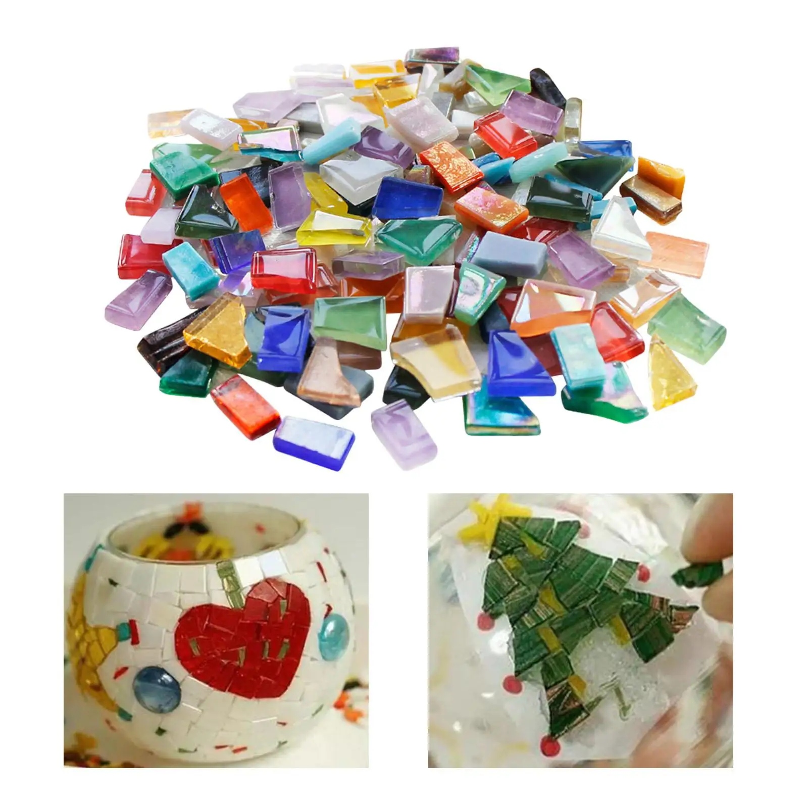 Mosaic Tiles for Crafts Bulk Stained Glass Supplies Crafts Petal Leaves Mosaic Stained Glass Pieces for Home Decoration or