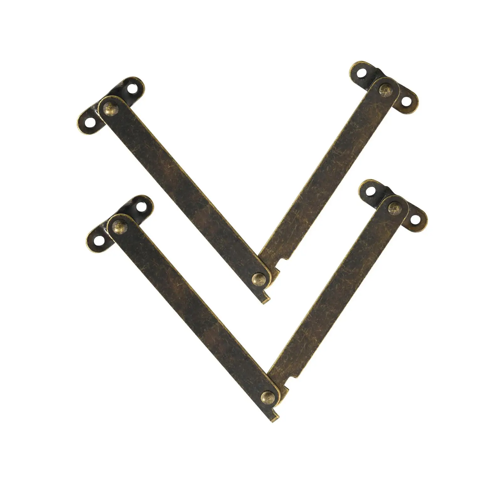 2 Pieces Lid Folding Support Hinges Accessories Iron Material Lid Flap Hold Stay Support for Furniture Cabinet Replace Parts