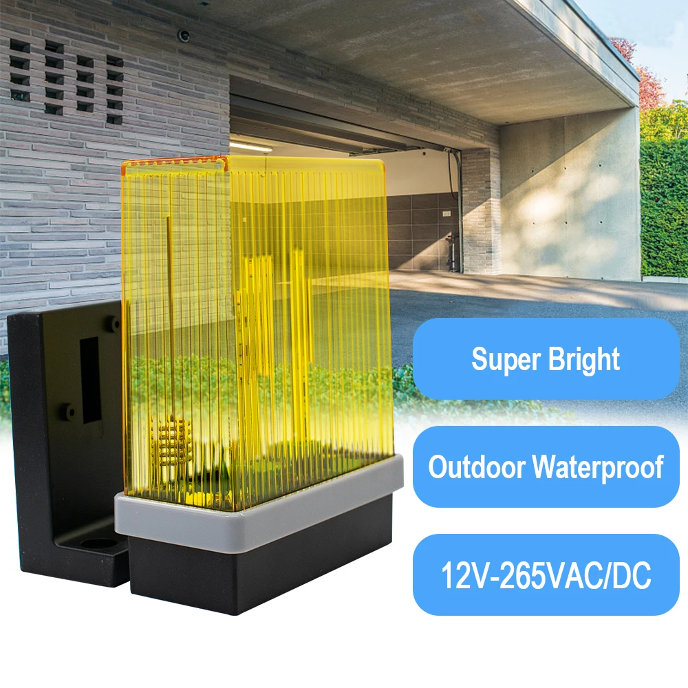 Security Protection Flashing Light Flashing For Marantec PUJOL SOMMER DOORHAN DITEC Gate Garage Door Light Alarm AC DC 12-265V