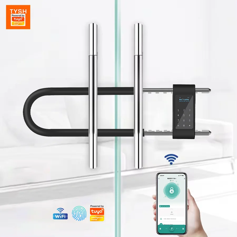 TYSH U-shaped Fingerprint Lock Tuya App Bluetooth Unlock Smart USB Charging Door Bicycle Motorcycle Lock Glass Door Lock ﻿