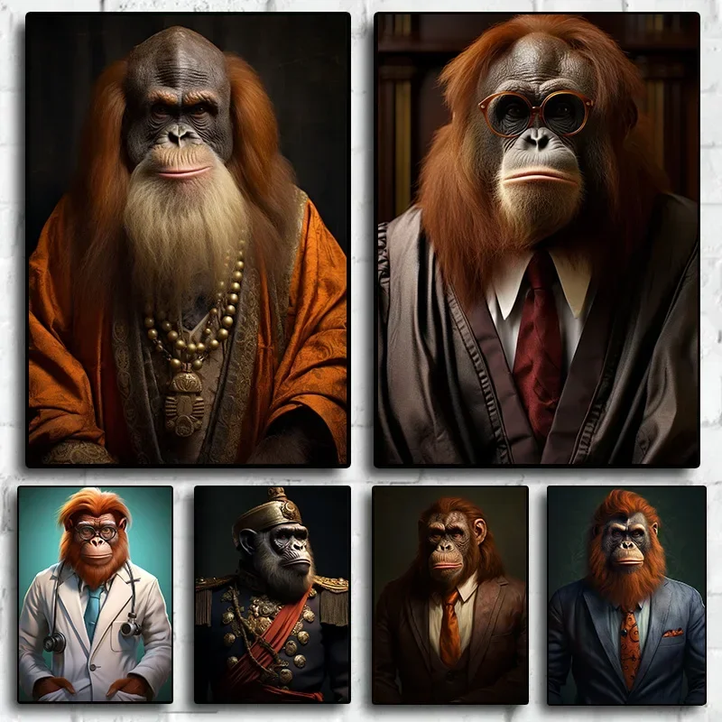 غرفة الديكور الطبيب الجدار الديكور مجموعة الاستحقاق شارة اكسسوارات المنزل التبشيري نظارات الشعر قبعة التعادل القرد الملابس قماش #1