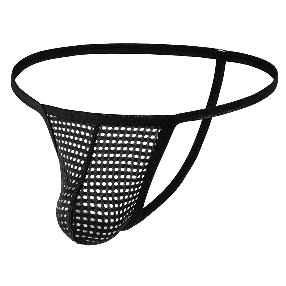 ผู้ชายตาข่าย Sheer บิกินี่ Hollow Exotic ชุดชั้นใน U กระเป๋านูนกางเกงต่ําเอว Thongs G-String T-Back Underpants