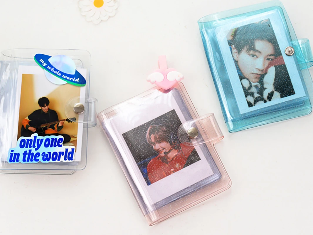 Cute Mini Holds 32 Photos Instax Album Jelly Color Photo Album for 2.5x3.5 Inch Mini Fuji Instax & Name Card Mini Photo Album