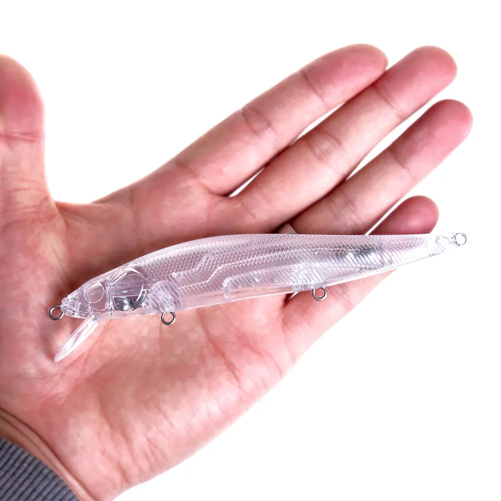 10 Stück 14cm 17,8g Großer Salzwasser-Minnow-Angelköder, klarer, unlackierter Hartköder zum Selbermachen, Wobbler für Meeresangeln, Rohköder