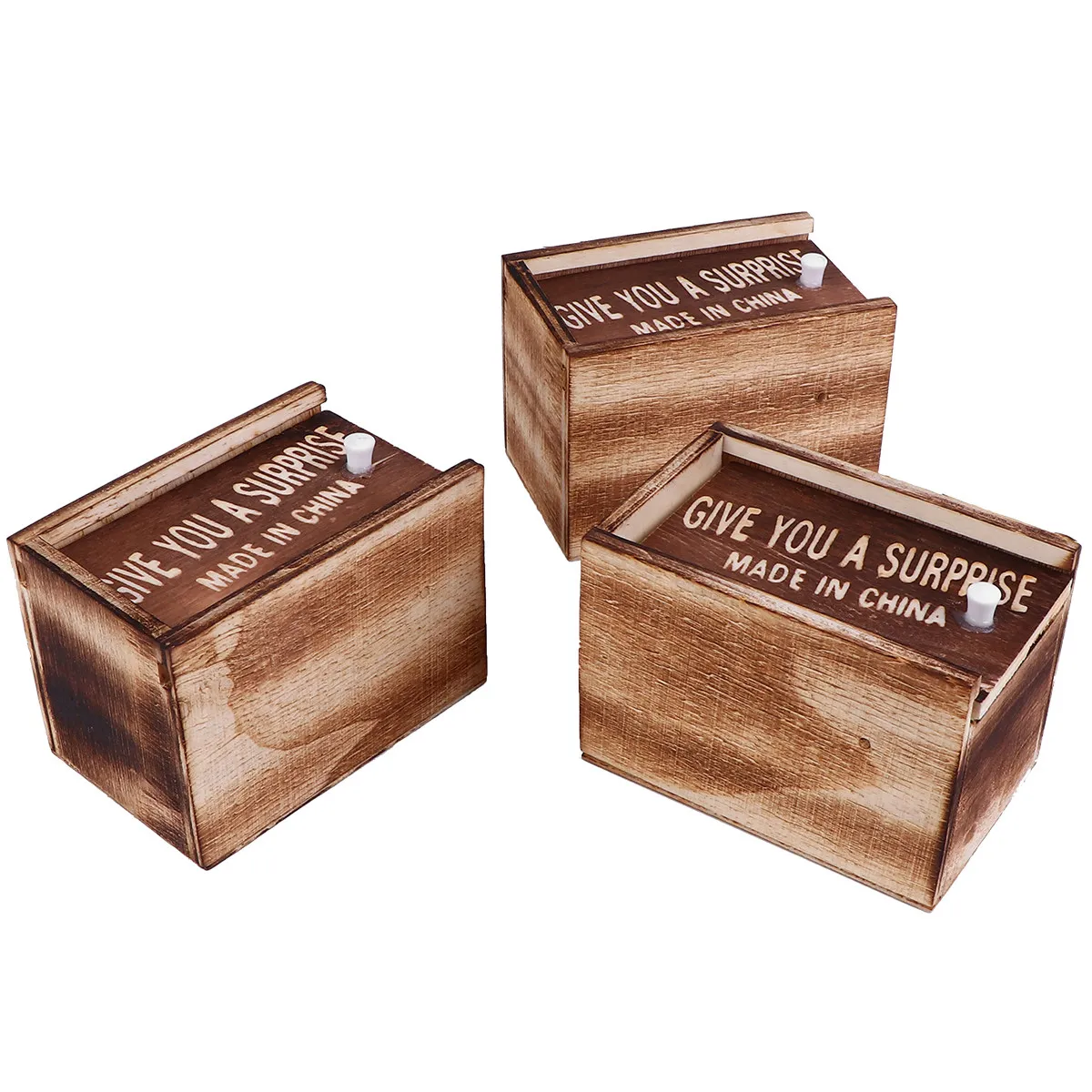 

3Pcs Scorpion Trick Box Wooden Scary Surprise Prank April Fool Halloween Decoration Prank Toys Wooden Box Trick Toys