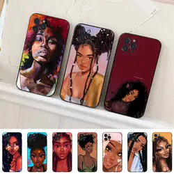 Afro Girls Art Phone Case For iPhone 14 11 12 13 Mini Pro Max 8 7 6 6S Plus X SE 2020 XR XS Funda Case