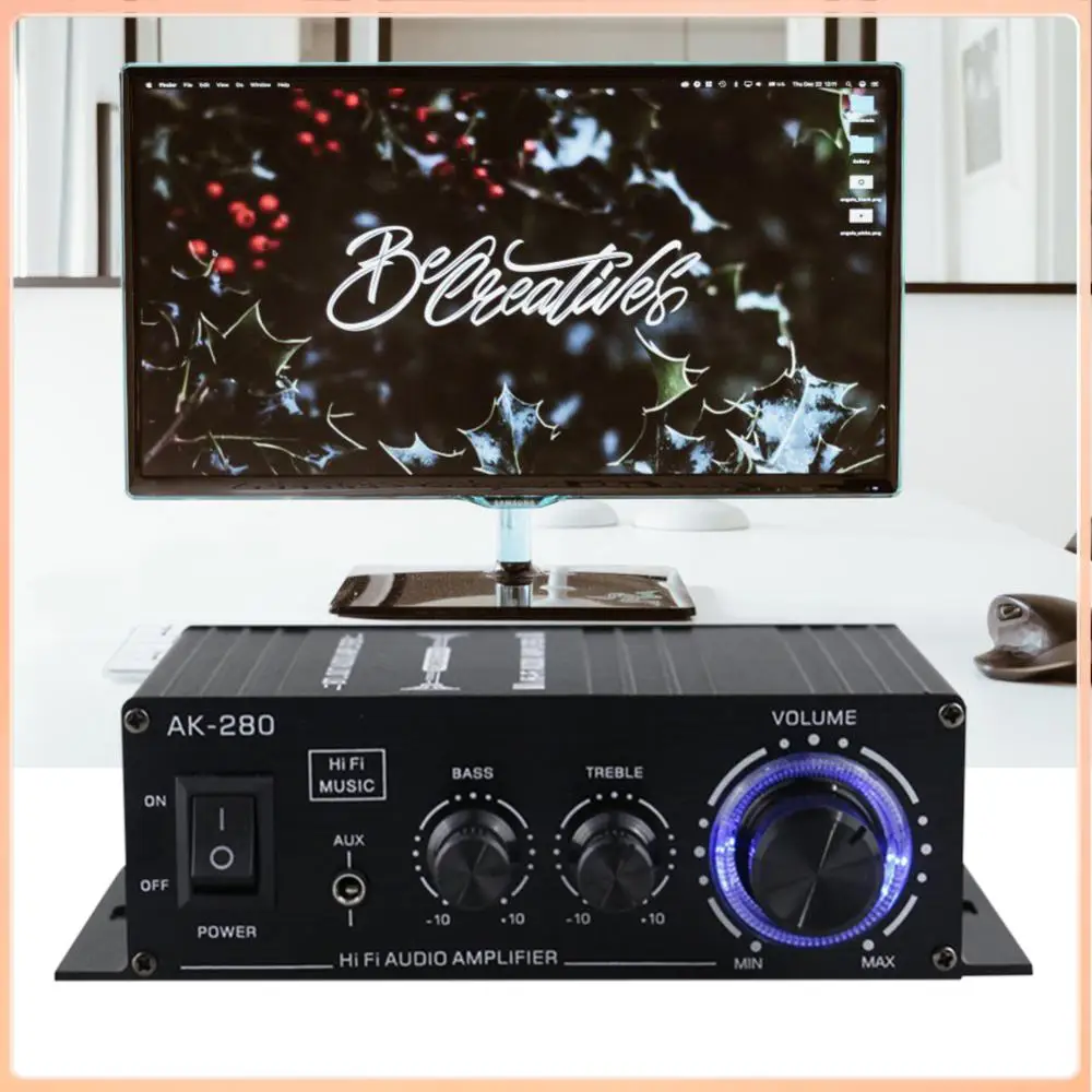 

Аудиоусилитель AK-280 HiFi, мини-усилитель для басов и стереозвука, 40Вт+40Вт, двухканальный, для домашнего кинотеатра, с входами RCA и AUX
