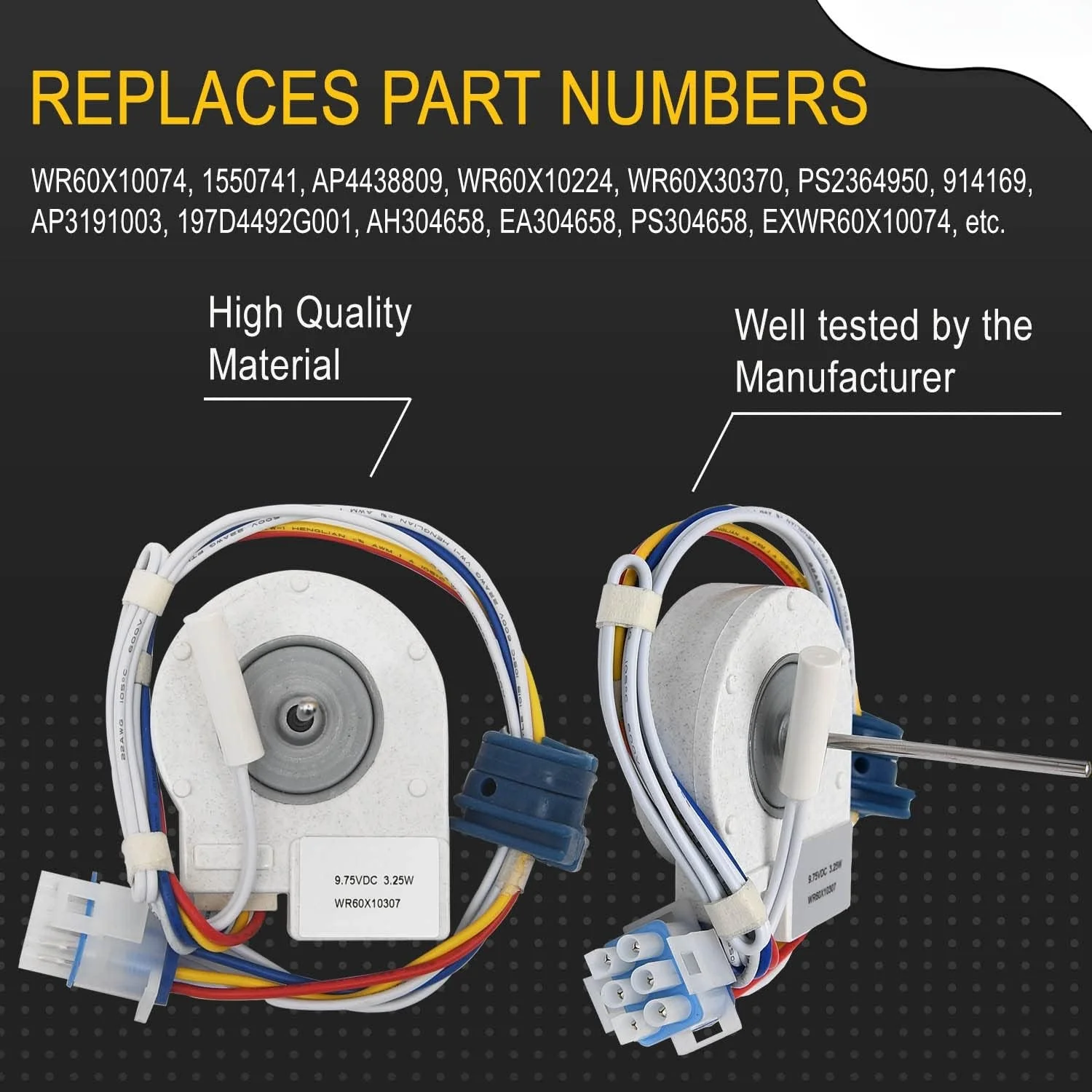 FDQT26GE6 FDQT26GE8 197D4968G009 for Panasonic Refrigerator Ventilation Fan Motor WR60X10307 WR60X10074