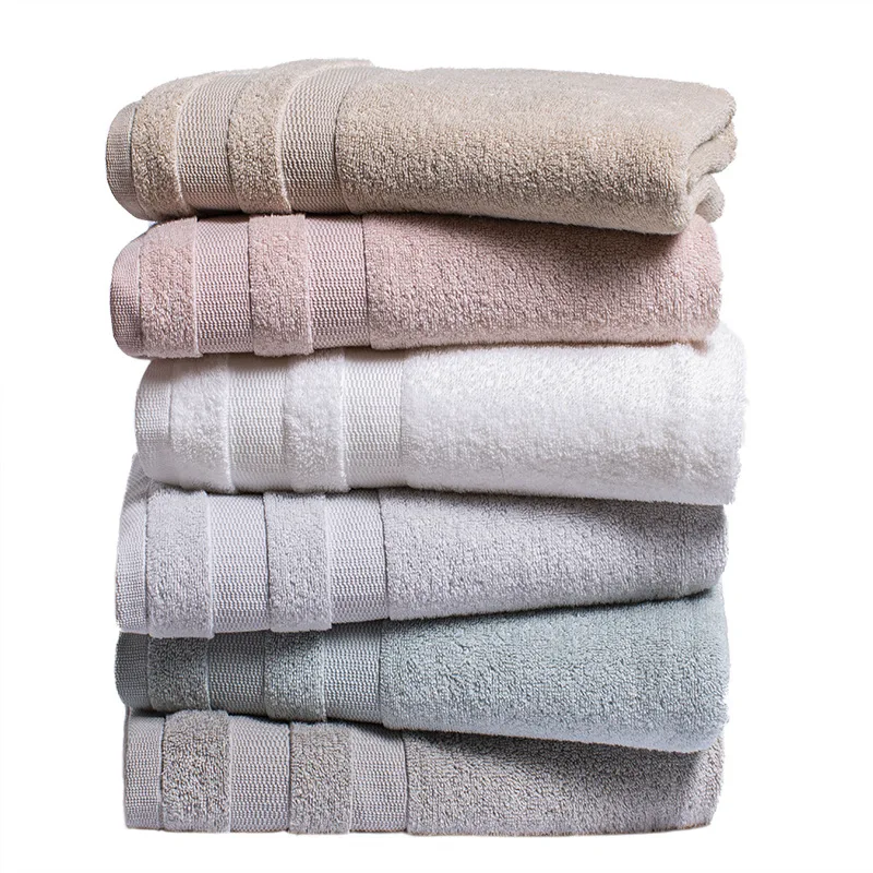 

Drop Shipping 70*140cm 100% Cotton Bath Towels Soft Absorbent Bathroom Towels for Adults Solid Color Towels Washcloths