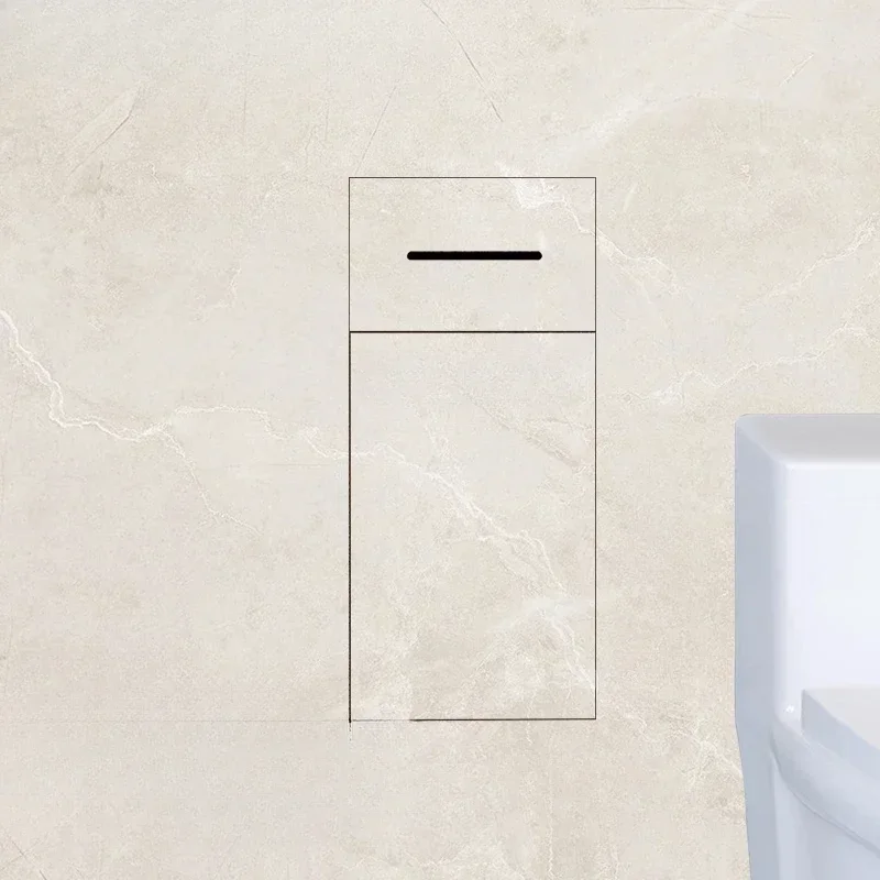 Hidden Stainless Steel Toilet Niche Trash Can Embedded Wall Mount Waste Bin Tissue Box For Bathroom Washroom Decoration