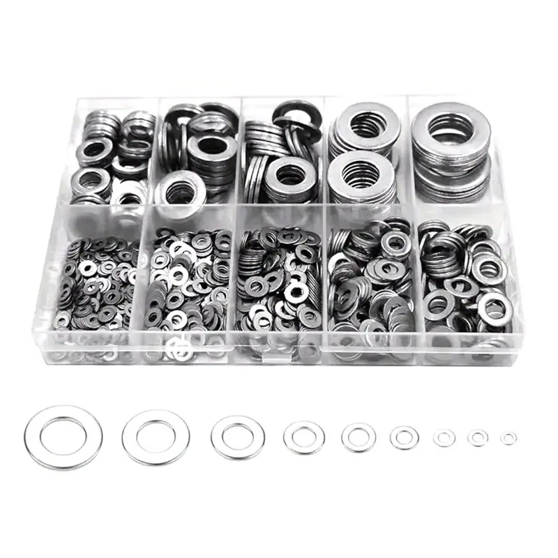

AWAH M2 To M 12 Ultrathin Flat Washer Set- Adjusting Ultra Thin Shim, Plain Gasket Kit(304 Stainless Steel), 1 Set In Box