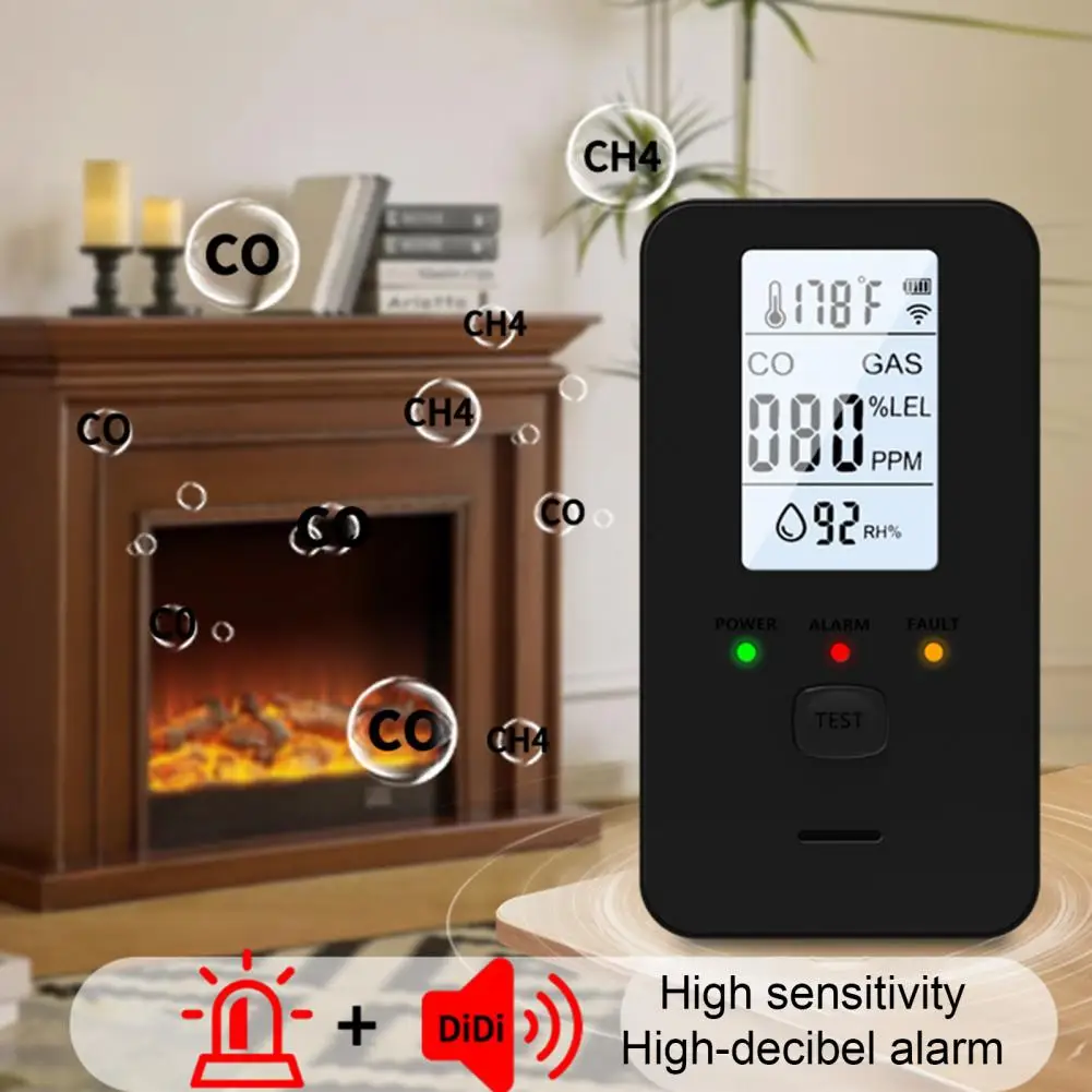 Natural Gas & Carbon Monoxide Detector, Plug in Carbon Monoxide Alarm,Propane,Methane,4-in-1 Combustible Gas & CO Detector Alarm