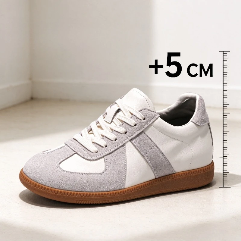 Invisible 5cm Heightening German Training Shoes Stitches Men's Non-sensory Inner Heightening Shoes Men's Casual Sports Shoes