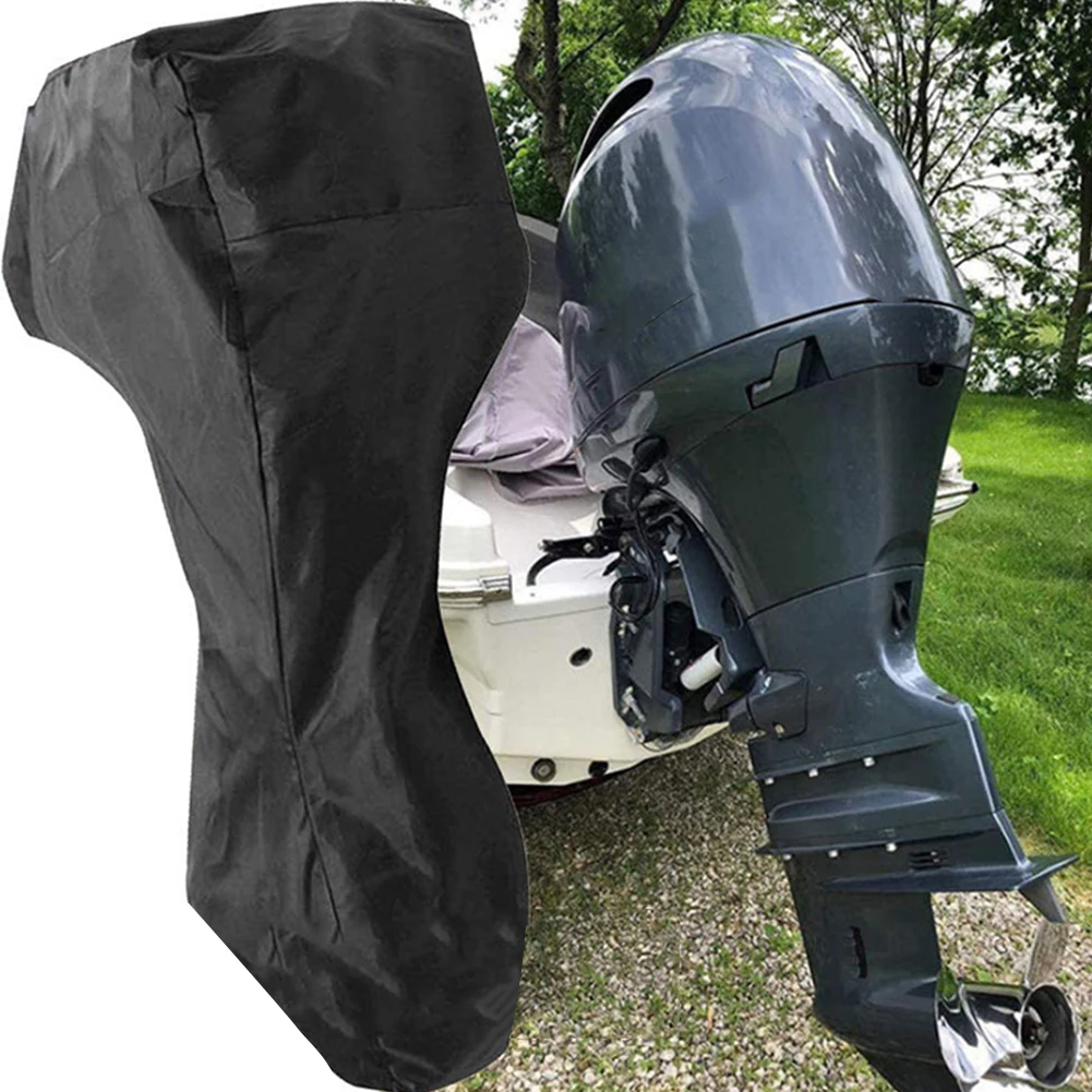 Buitenboordboot Motorkap 420D Oxford Doek Motorkap Regenbestendig Zwart Stofdicht Voor 6-60HP Motor Kajak accessoires