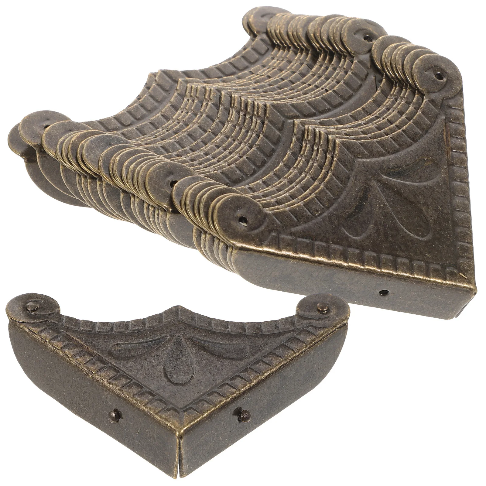 

30Pcs Wooden Box Corner Guards Premium Metal Edge Protectors for Furniture Vintage Style Decorative Protection for Chests
