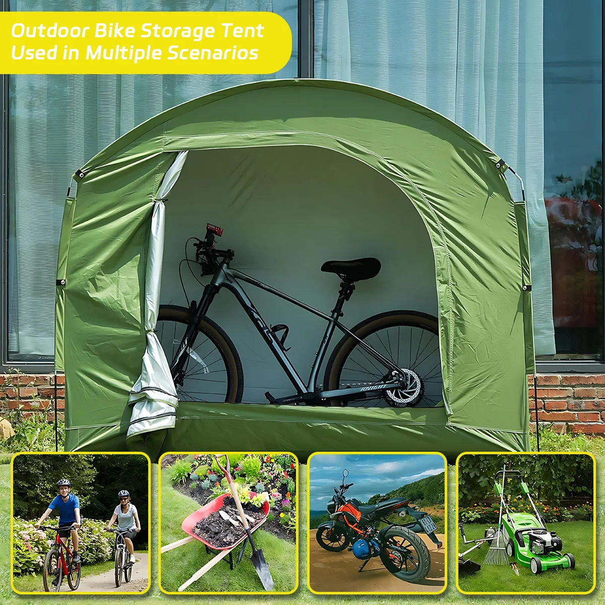 Portable Outdoor Bike Shelter Tent with Thickened Oxford Cloth Personal Protection Canopy for Travel Hiking And Cycling image 4