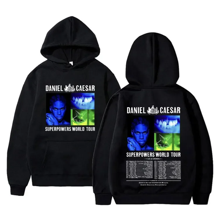 

Rapper Daniel Caesar Superpowers World Tour Hoodie Men Women Hip Hop Vintage Oversized Tracksuit Male Fashion Streetwear Hoodies