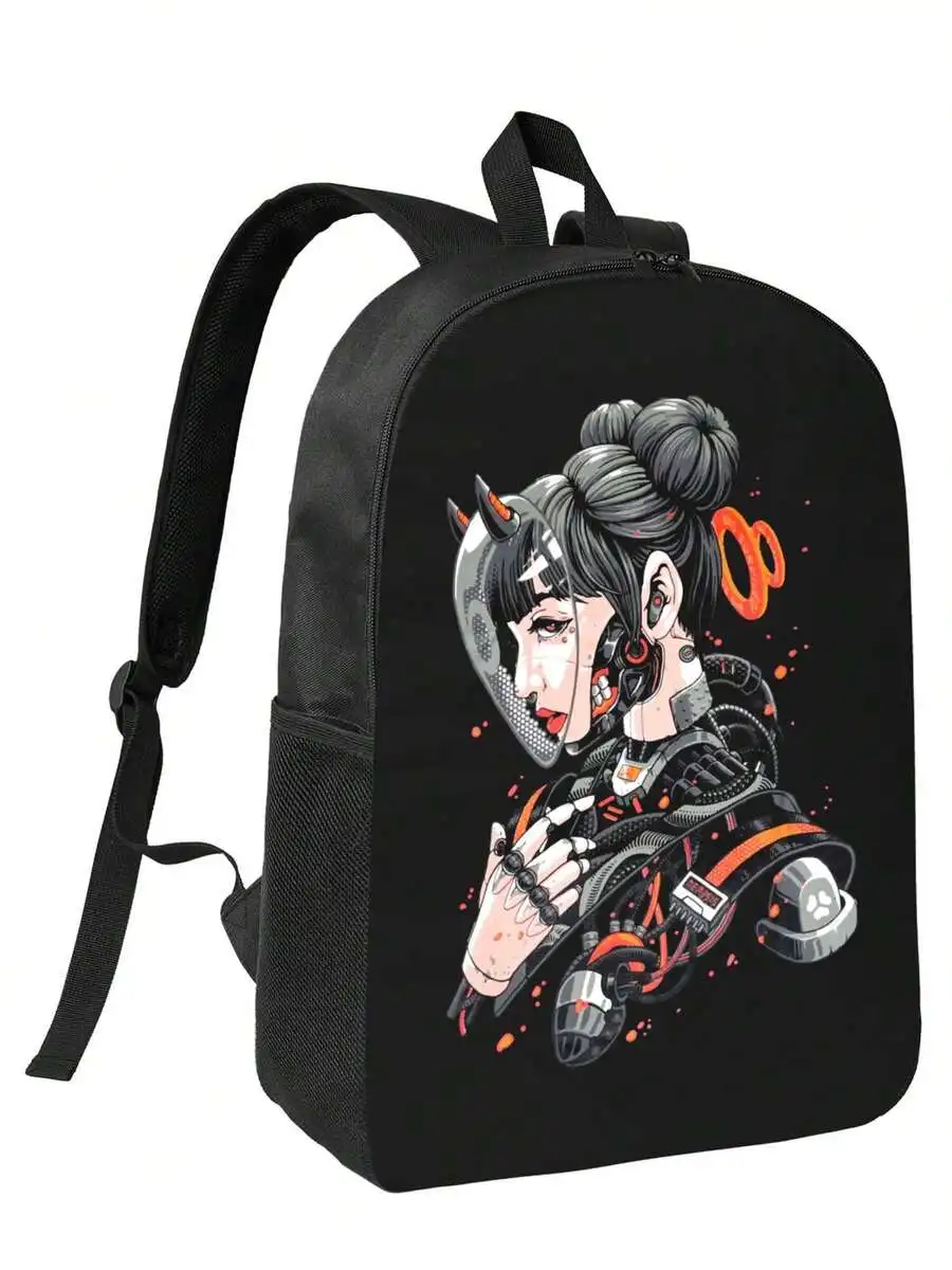 

Cyberpunk Cyborg Girl Waterproof Backpack Large Capacity Anti-Theft Laptop Bag Travel College Work Casual Unisex Daypack