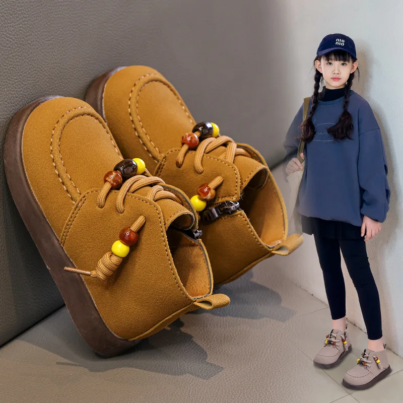 

Children Fashion Boots Boys Girls Short Boots 2025 Autumn New Kids Princess Shoes Zipper Anti Slip British Soft Sole Ankle Boots