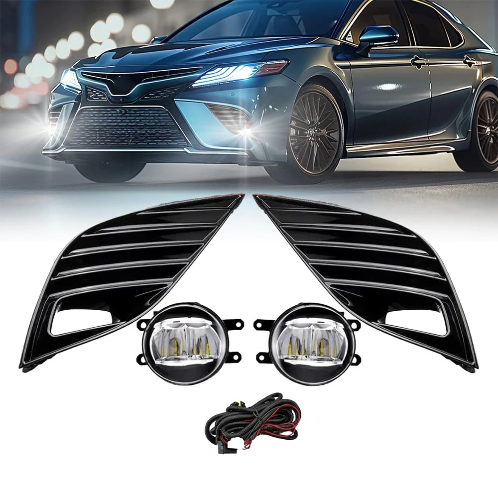 

LED Fog Light for Toyota Camry SE/XSE/TRDM 2018 2019 2020 Fog Lamps Assembly Replacement Include Switch & Wiring Harness