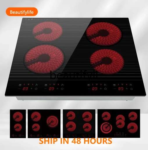 

Hot Pot Induction Cooker Embedded Round Commercial High Power Black Crystal Panel Wire Control H