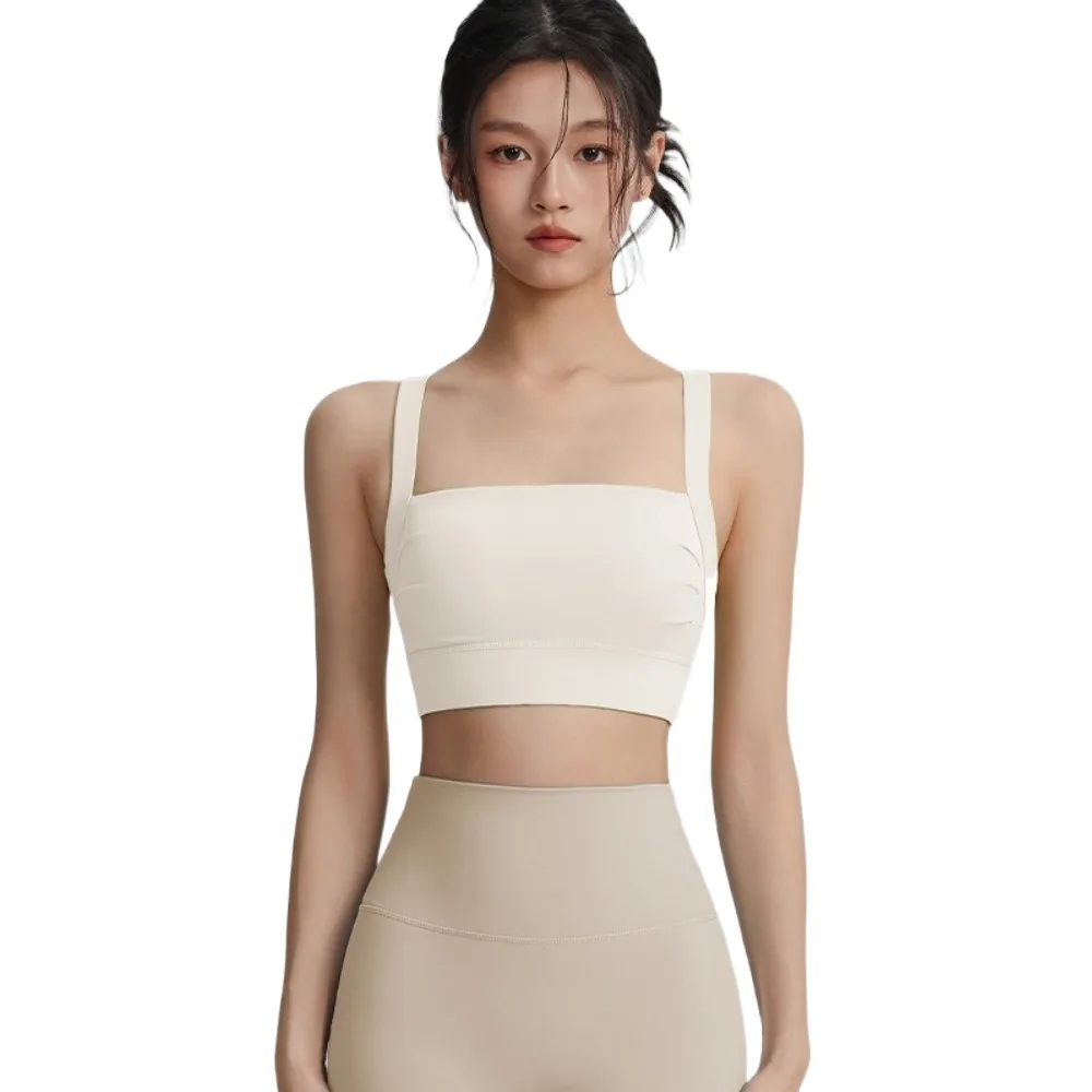 

Removable padding Women's Sports Bra Back Hollow Out Shock-proof Fitness Bra Wide strap High Impact Support Gym Crop Top Fitness