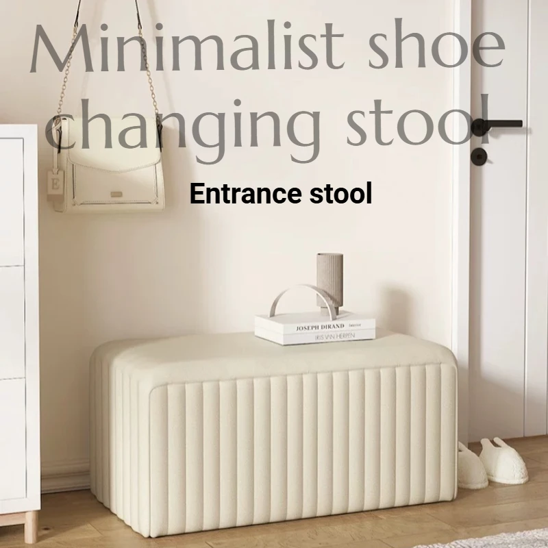 White Modern Stool Luxury Entrance Upholstered Bench Stool Makeup Pouffe Mueble Recibidor De Entrada Living Room Furniture
