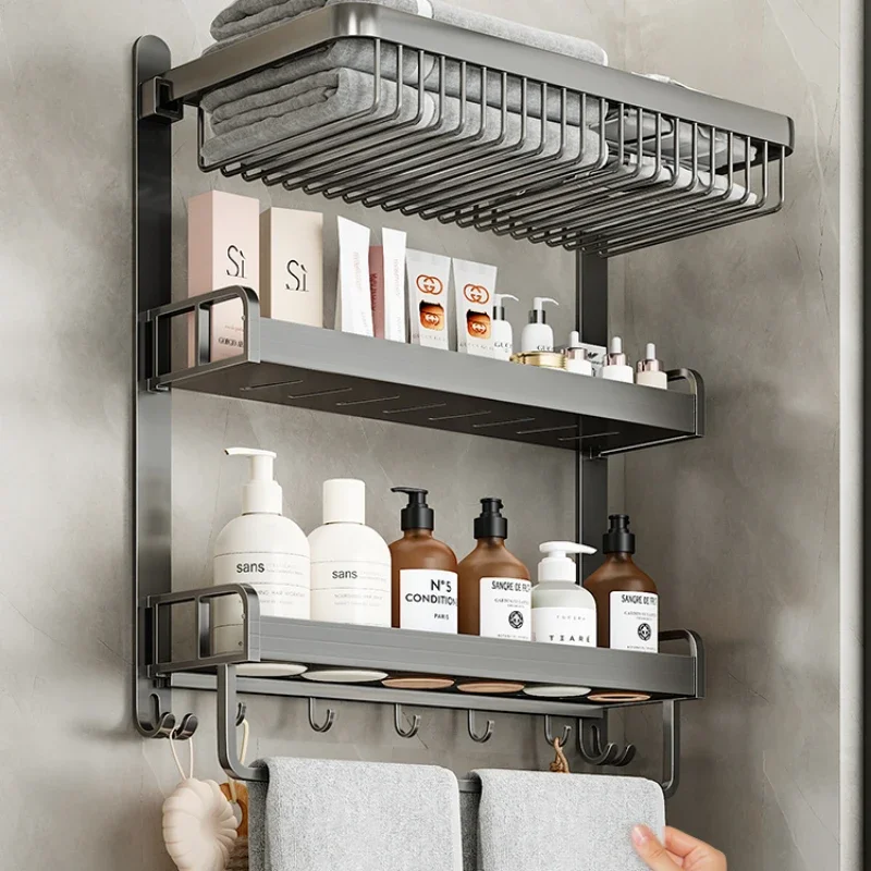 

Discount Simple and Modern Integrated Without Perforated Wall Hanging Content Rack Toilet Multi Functional Towel Storage Rack