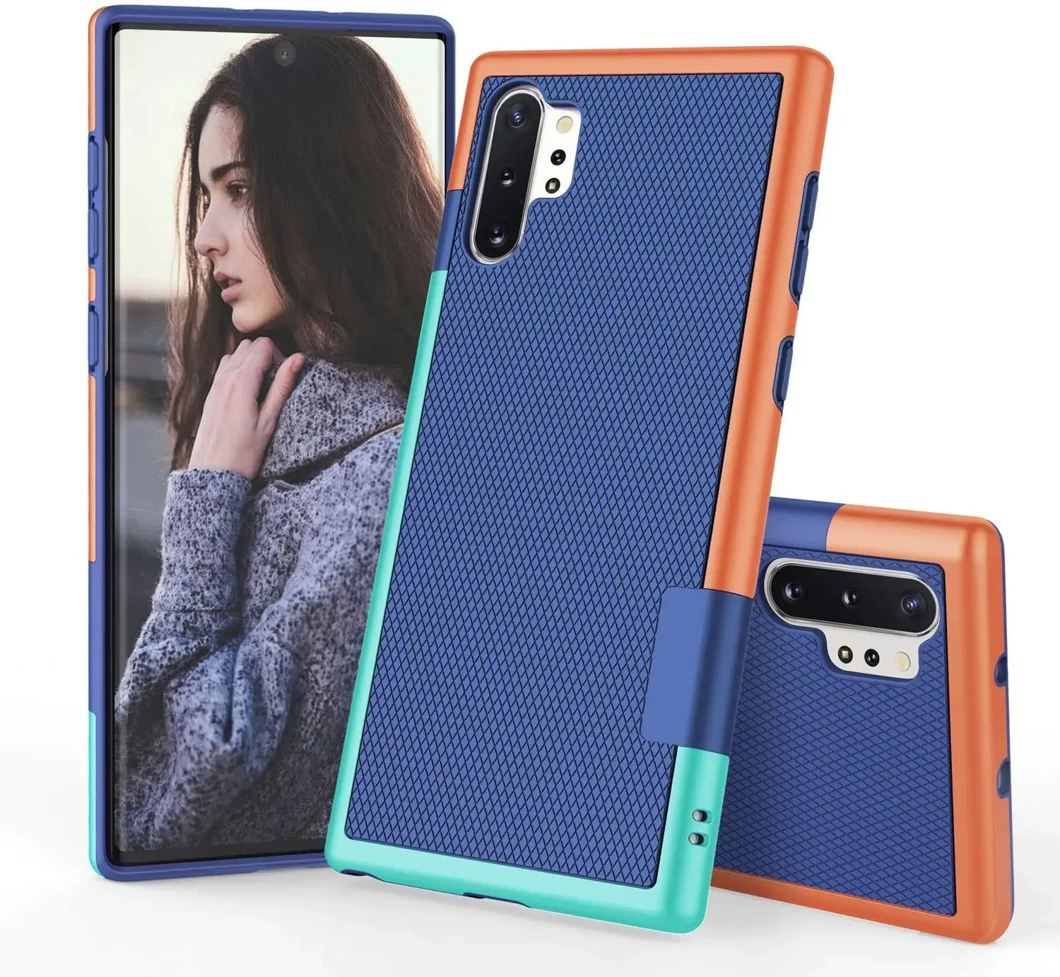 Case For Samsung Galaxy Note 8 Note 9 Note 10 Plus Case, Ultra Slim 3 Color Hybrid Shockproof Soft TPU Hard PC Bumper Case Cover