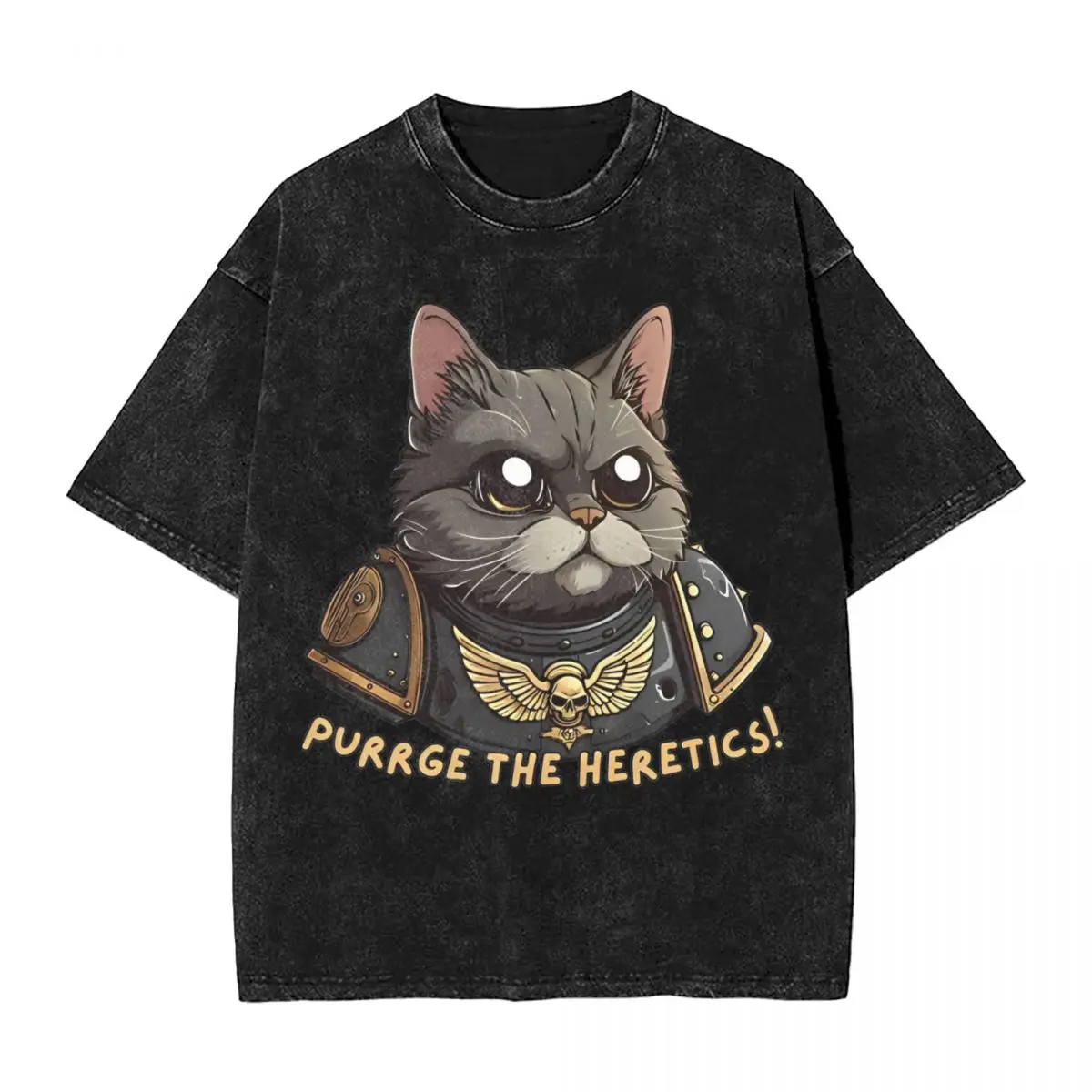 Washed T Shirts Purge Cat W-Warhammer 40k Hip Hop T-Shirts Harajuku Streetwear Short Sleeve Summer Tops Tops Tees Men Women