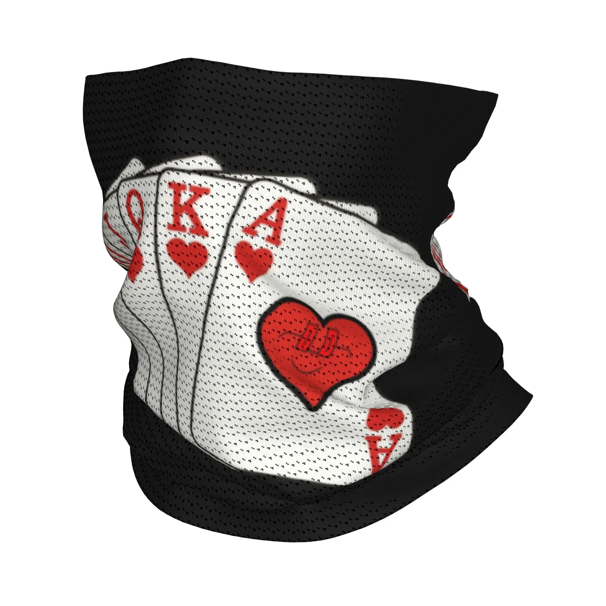 

Custom Poker Bandana Neck Warmer Women Men Winter Hiking Ski Scarf Gaiter Gambling Card Game Face Cover
