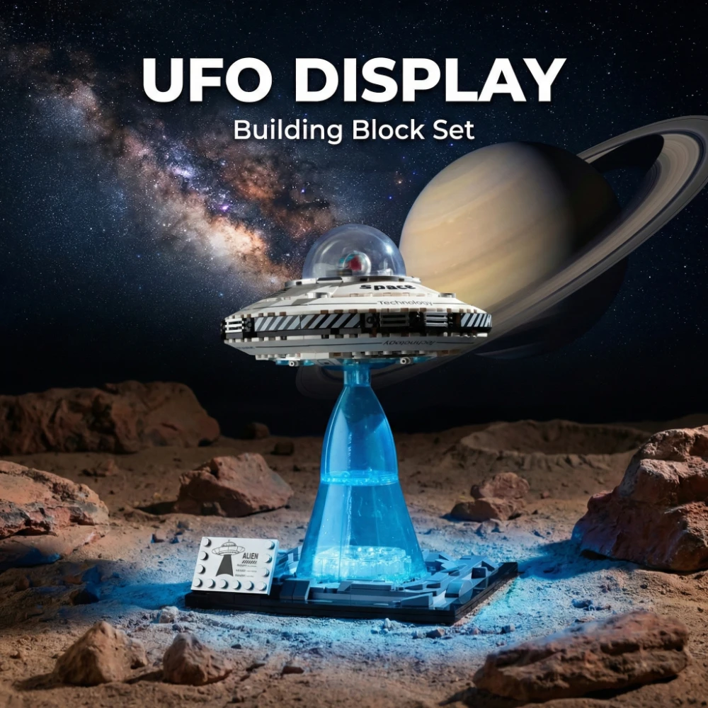 

1000pcs Space Building Blocks Set UFO & Flying Disc Model Spacecraft Toy for Office Desktop Decoration Unique Gift Choice